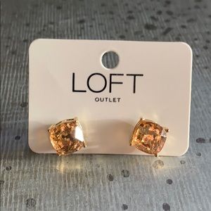 NWT Loft Gold Glitter Large Stud Earrings